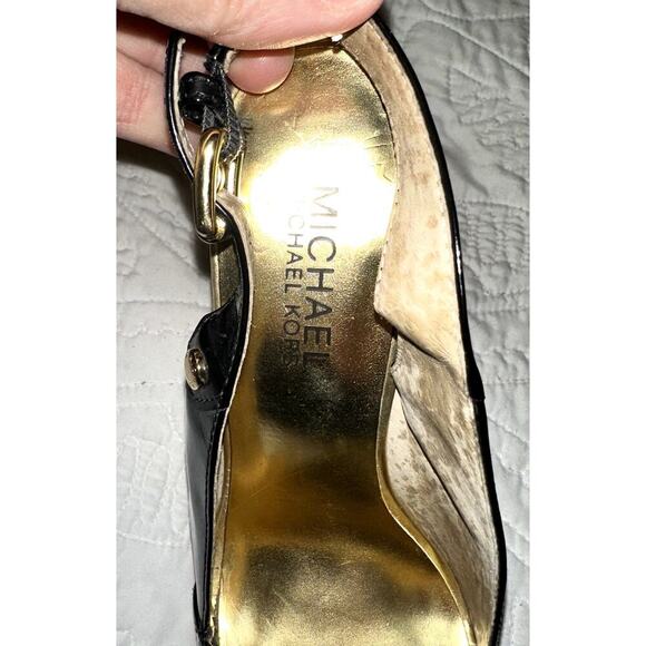 Michael Kors black wedge sandals size 6 M - Picture 4 of 9